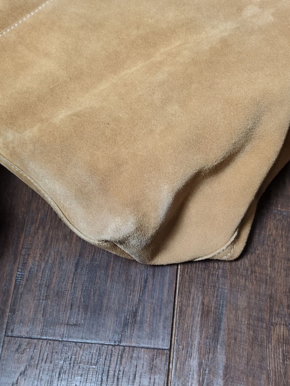 Eddie Bauer Tan Genuine Leather Suede Large Shoulder Bag Boho - Picture 7 of 9